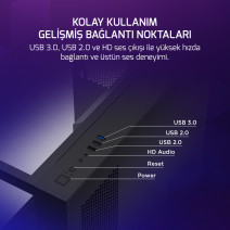 GAMEPOWER WARCRY TOPGLASS 4X ARGB FAN GAMING KASA 750W 