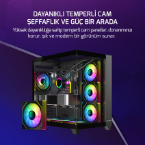 GAMEPOWER WARCRY TOPGLASS 4X ARGB FAN GAMING KASA 750W 