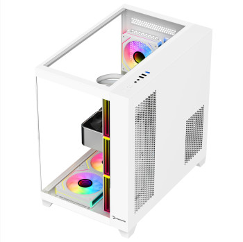 GAMEPOWER WARCRY TOPGLASS 4X ARGB FAN BEYAZ GAMING KASA 