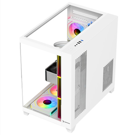 GAMEPOWER WARCRY TOPGLASS 4X ARGB FAN BEYAZ GAMING KASA 