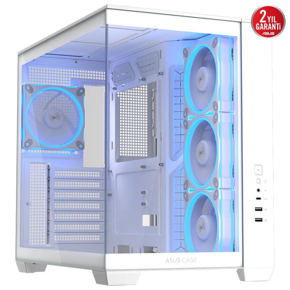 ASUS A32 PLUS M-ATX 3.2 GEN 2X1 TYPE C PORTU VE 360MM AIO CPU SOĞUTUCU & 420MM EKRAN KARTIYLA UYUMLU BEYAZ - 1. Görsel