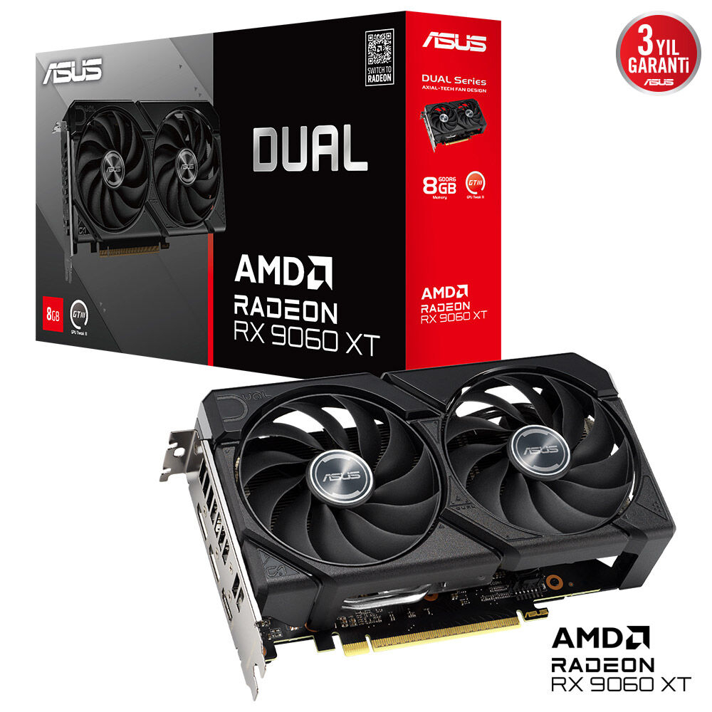 ASUS DUAL-RX9060XT-8G AMD RADEON 128BIT 8G VGA - 1. Görsel