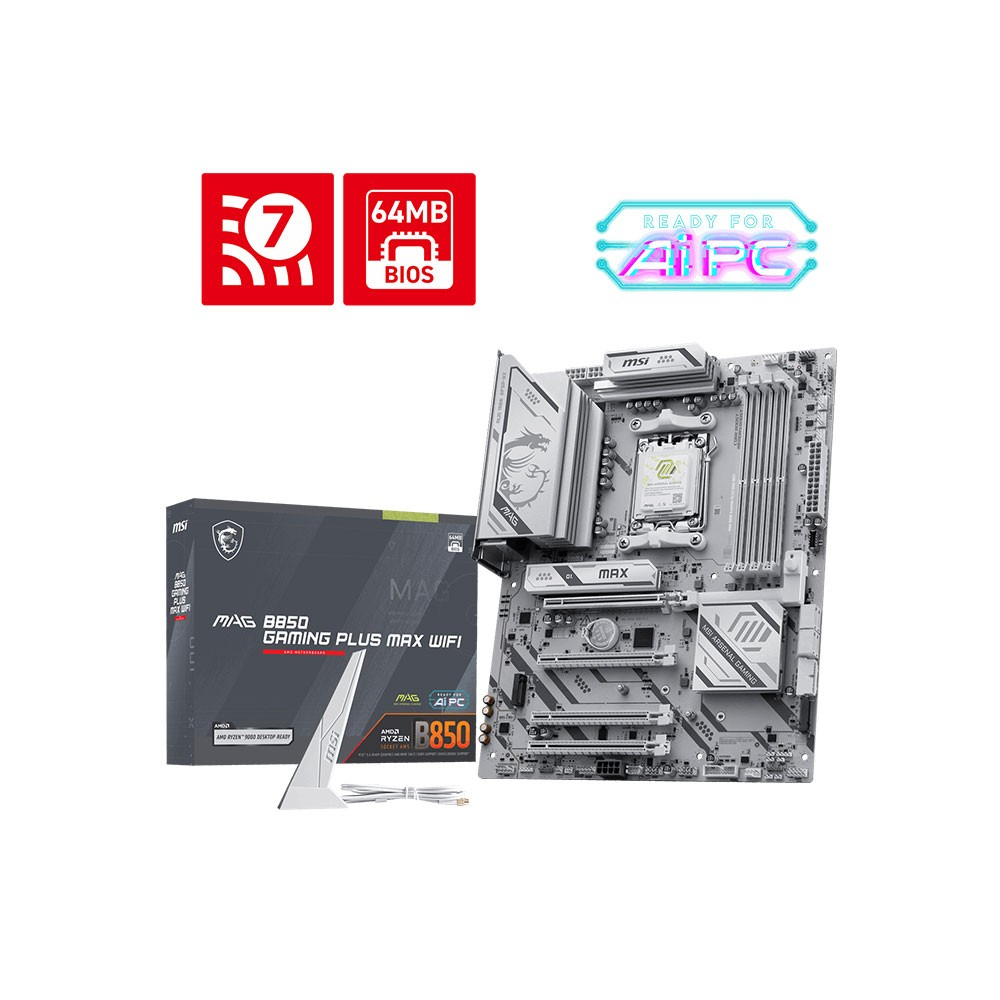 MSI MAG B850 PLUS MAX WIFI7 AM5 DDR5 8200+(OC)MHz - 1. Görsel