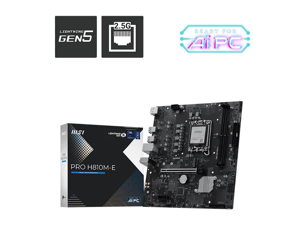 MSI PRO H810M-E DDR5 6400MHz (OC) M.2 mATX 1851P - 1. Görsel