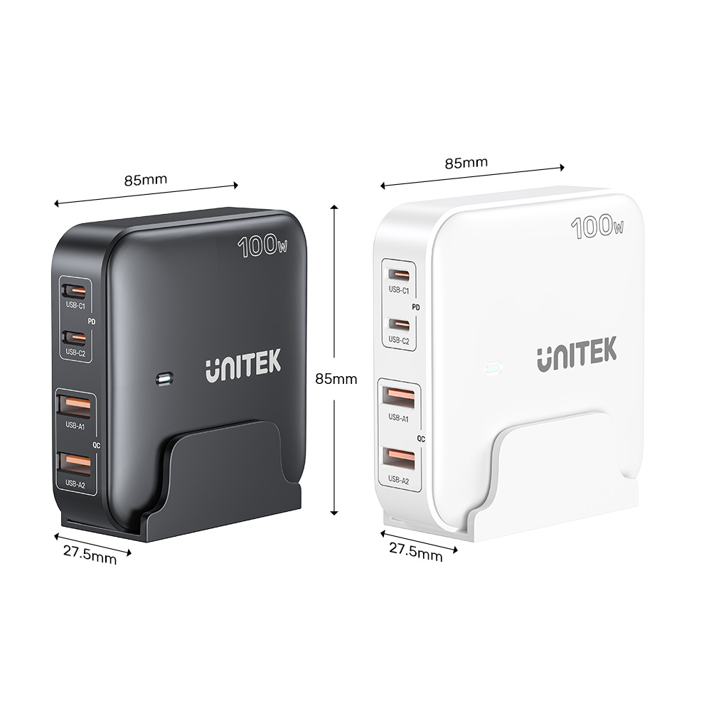 Unitek 100W Masaüstü GAN Şarj İstasyonu Beyaz (P1229AWH) - 2. Görsel