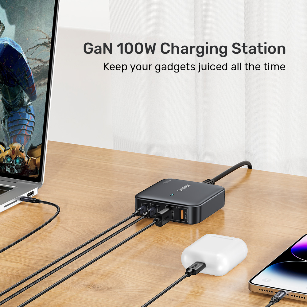 Unitek 100W Masaüstü GAN Şarj İstasyonu Beyaz (P1229AWH) - 3. Görsel