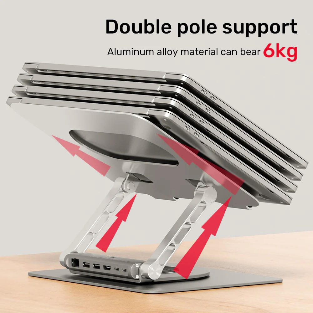 UNITEK 360D METAL 15.6” NOTEBOOK STAND 5in1 D1109B - 8. Görsel