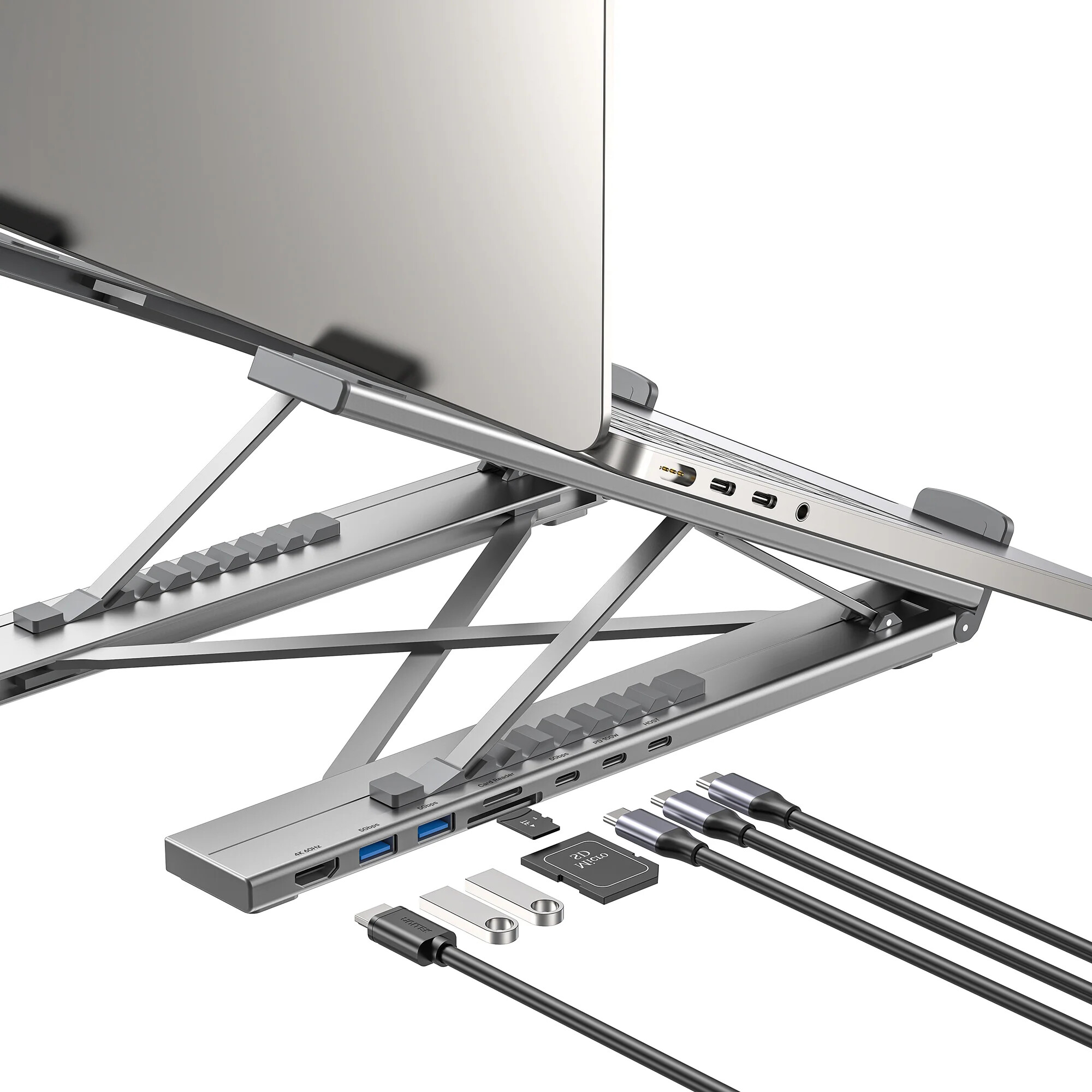 UNITEK KATLANABİLİR NOTEBOOK STANDI VE BAĞLANTI İSTASYONU (D1137AGY01) - 6. Görsel