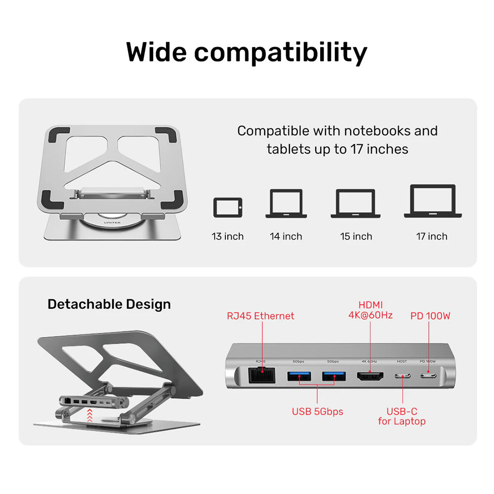 UNITEK USB-C NOTEBOOK STANDI (D1109A) - 5. Görsel